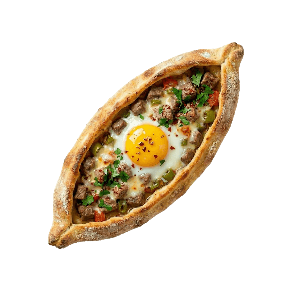 Kuşbaşılı Yumurtalı Pide