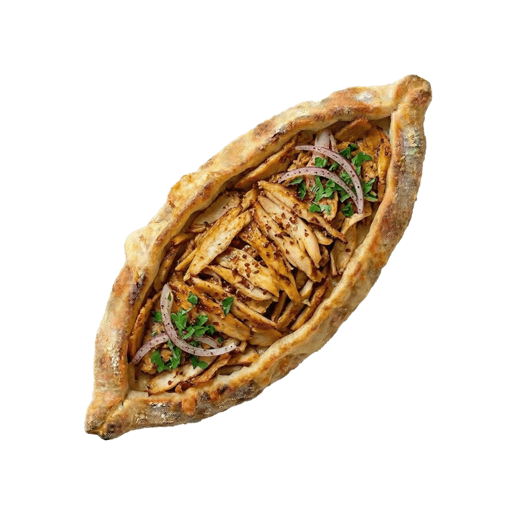 Tavuk Döner Kaşarlı Pide